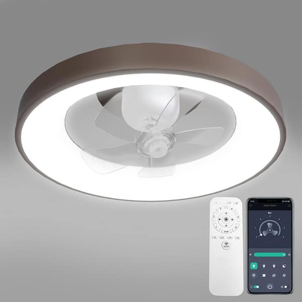 Unbranded Indoor Fan Blade Span 1.31 ft. Brown 19.7 in. Ceiling Fan /Light 120-Volt 323RPM 2000 Lumen with Remote and APP Dimming