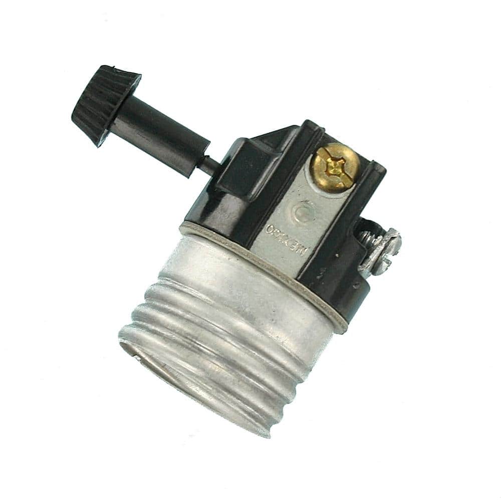 Leviton Black Aluminum Medium Base Turn Knob Socket