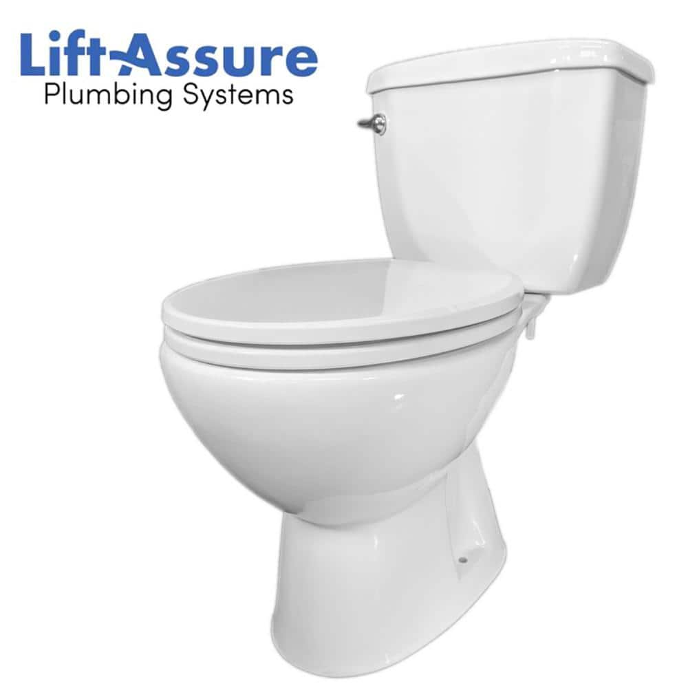 White Round Dual Flush High Efficiency Toilet Kit