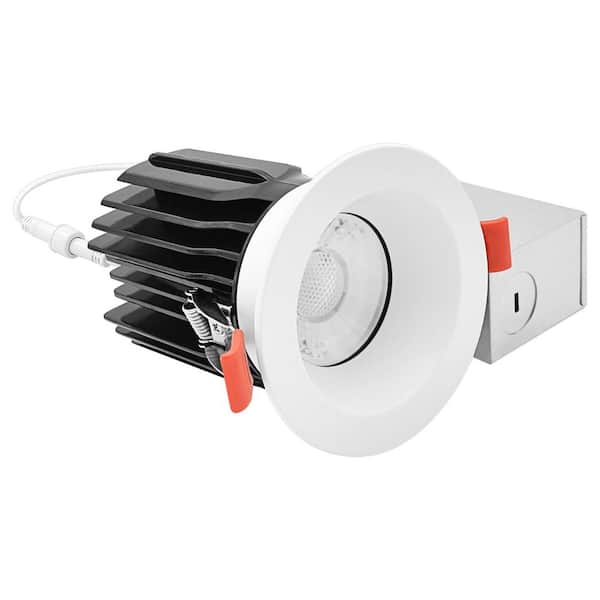 3 in. Integrated LED Regressed Canless Spotlight Plus Round White Trim,5CCT, 15W, 1250LM, CRI90, Dimmable, 38° Beam, ETL