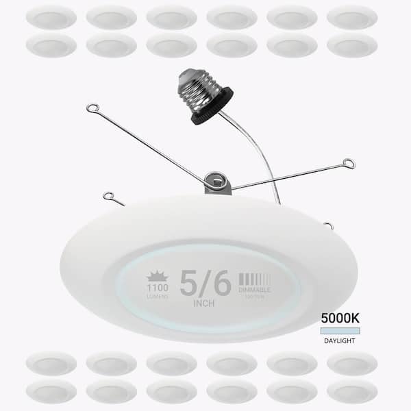 NuWatt 5/6 in. 5000K Daylight Remodel 15-Watt Retrofit Disk Light E26 Base Integrated LED Recessed Lighting Kit (24-Pack)
