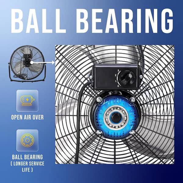 Tornado 18 in. High Velocity Metal Floor Fan, 3-Speed Powerful