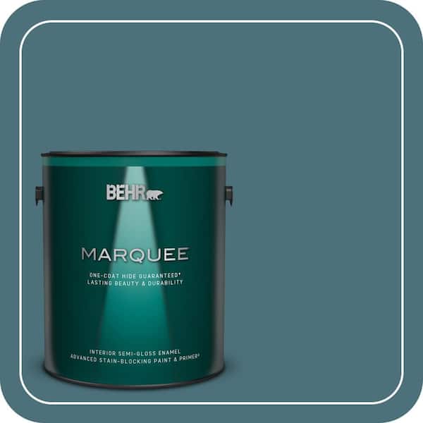 BEHR MARQUEE 1 Gal. #S450-6A River Rapids Semi-Gloss Enamel Interior Paint and Primer