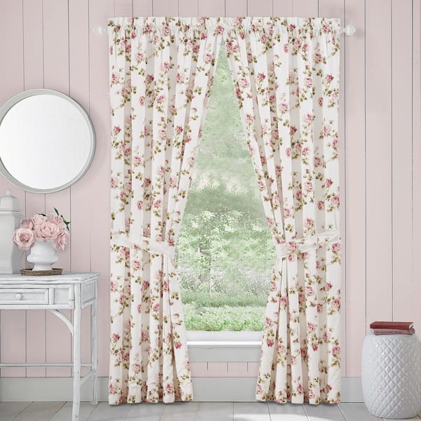 Rosemary Rose Polyester 84" Window Panel Pair