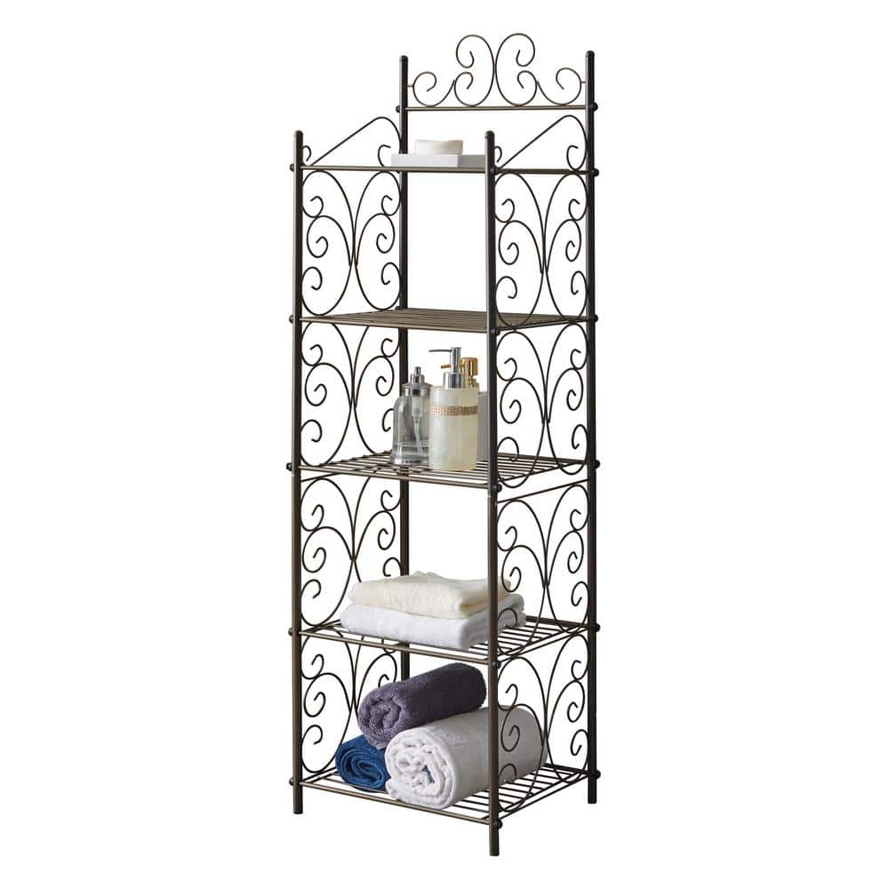 Pewter Wire 5-Tier Freestanding Storage Shelf for Kids