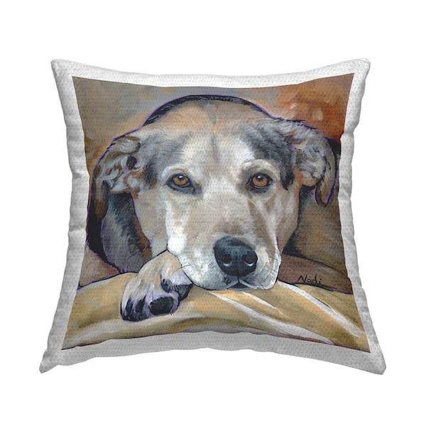 Stupell Industries Traditional Resting Dog Outdoor Printed Throw Pillow by Nadi Spencer