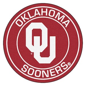 NCAA University of Oklahoma Red 2 ft. x 2 ft. Round Area Rug