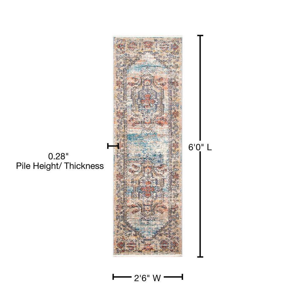 Regal Marley Medallion 32" Synthetic Area Rug with Fringe
