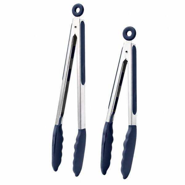 Heat Resistant Kitchen Tongs Set with Non-Scratch Silicone Tips and Locking Stainless Steel Handles, 9