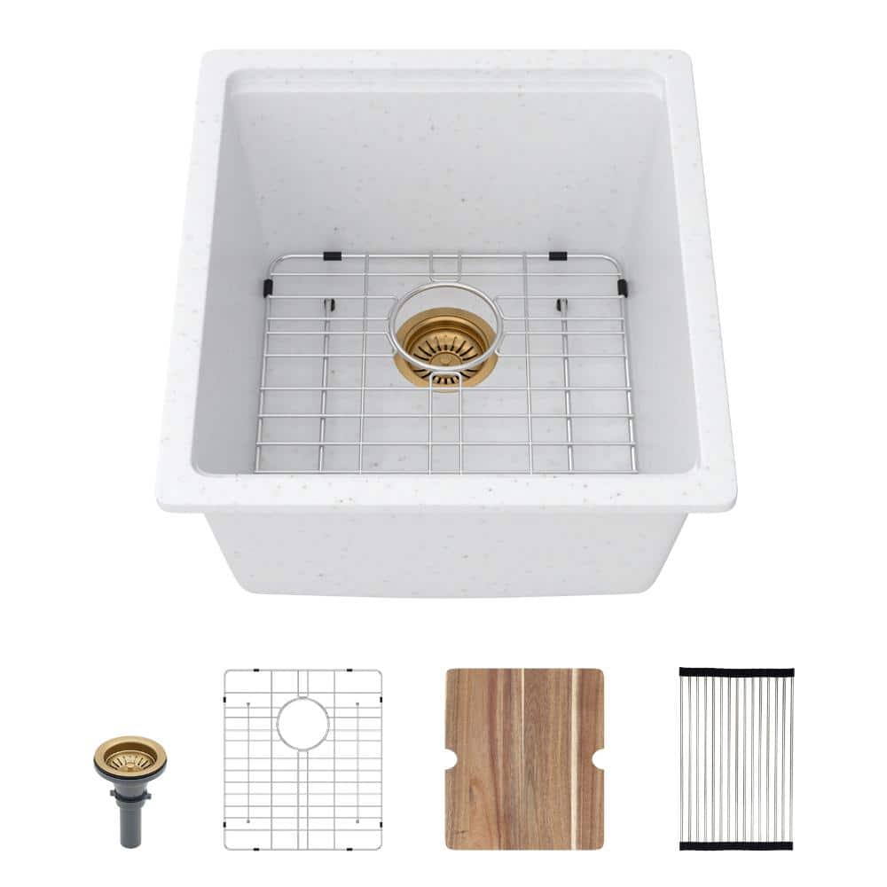 17 in. Quartz/Granite Composite Undermount Workstation Bar Sink in White price history on PriceWatchPro