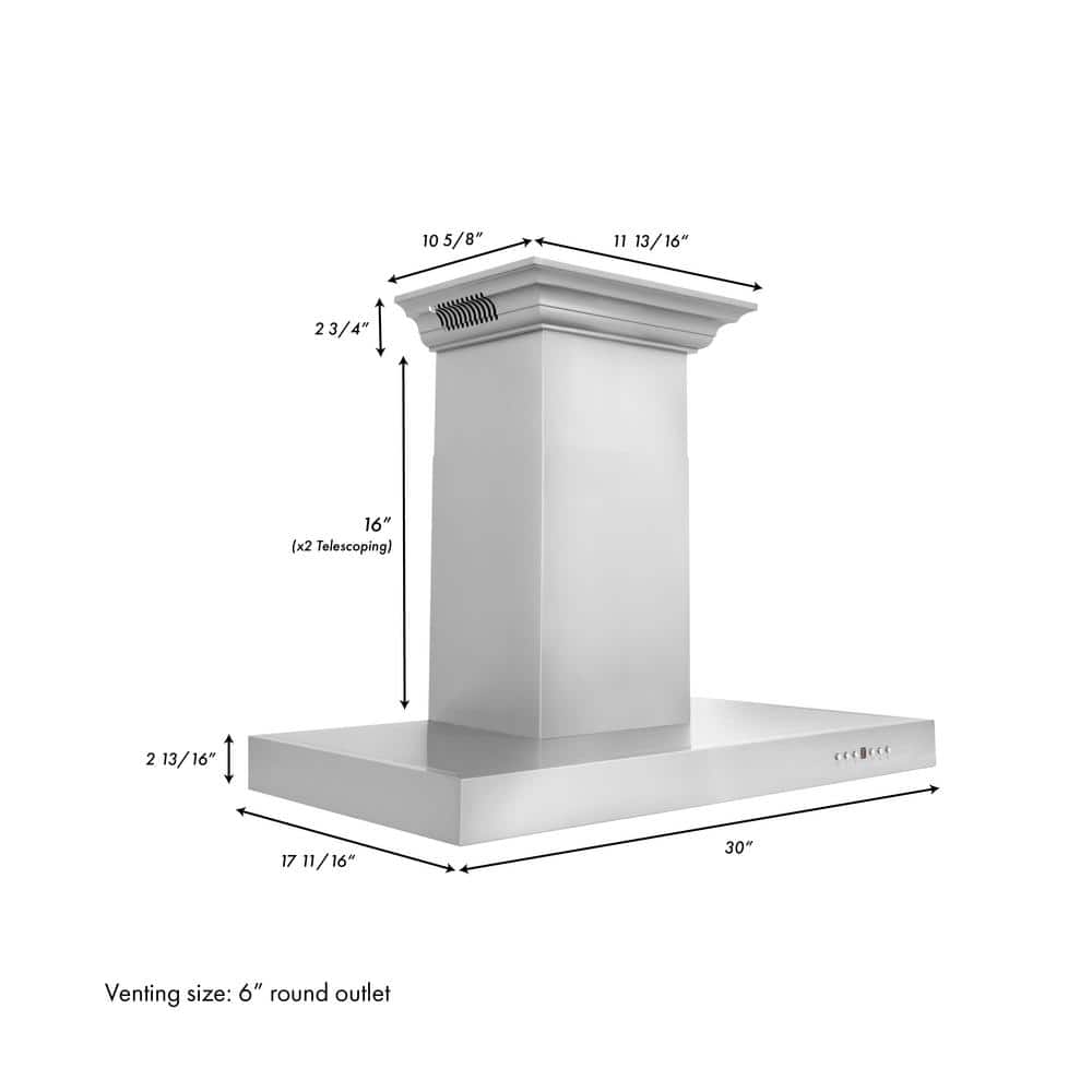 Stainless Steel Wall Mounted Range Hood with Charcoal Filter