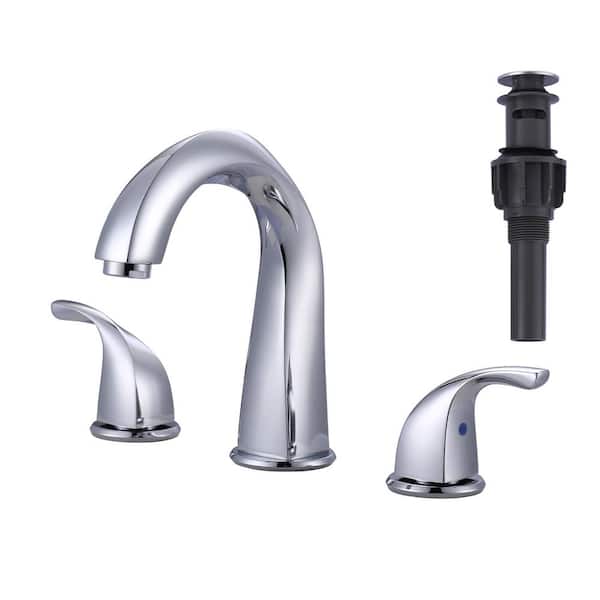 ALEASHA 8 in. Widespread Double Handle Bathroom Faucet in Chrome