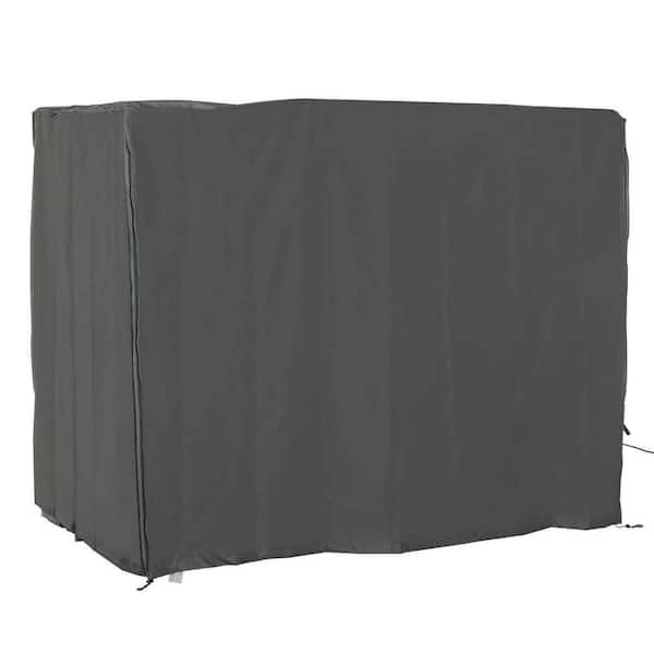 600D Oxford Patio Swing Cover-Waterproof, Anti-UV, Gray (80.75 in. L x 48.75 in. W x 64.5 in. H) w/Drawstring and Buckle
