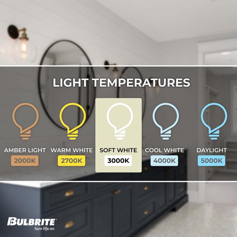 Warm White Dimmable LED Filament Bulb, 2 Pack