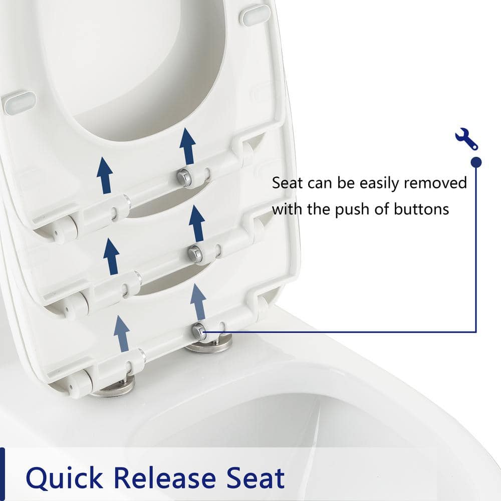 White Ceramic Elongated Dual Flush Floor Mounted Toilet