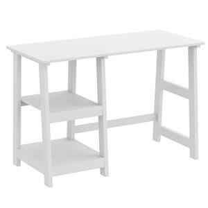 Computer Desk 44L White 2-Open Concept-Shelves