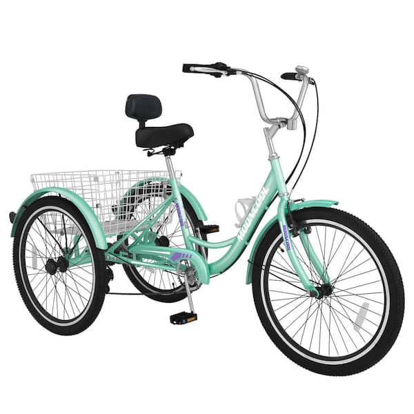 MOONCOOL Adult Tricycle 7 Speed, 3-Wheel Bikes for Seniors, Adults, Women,  Men, 24 in. Wheels, Cargo Basket N-P24-JS - The Home Depot