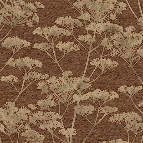 Boutique Serene Seedhead Ruby Wallpaper