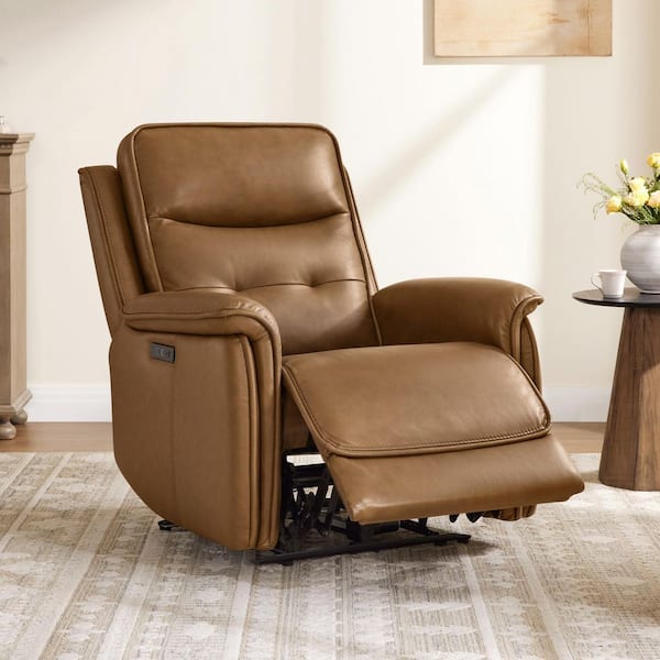 Valeo Saddle Top Grain Leather Power Recliner with Dual Motors, Zero Gravity, Power Headrest, Glide, USB and Type-C