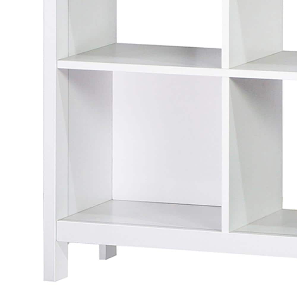 Olivia Gray Oak and White 4-Cube Wooden Bookcase
