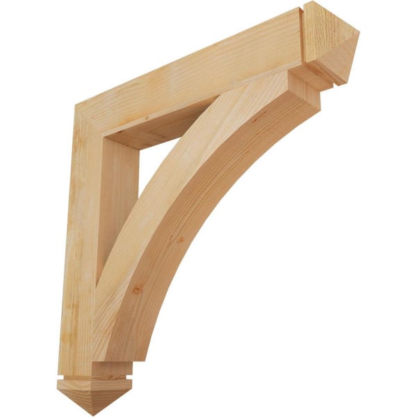 Ekena Millwork 6 in. x 38 in. x 38 in. Douglas Fir Thorton Arts and Crafts Rough Sawn Bracket
