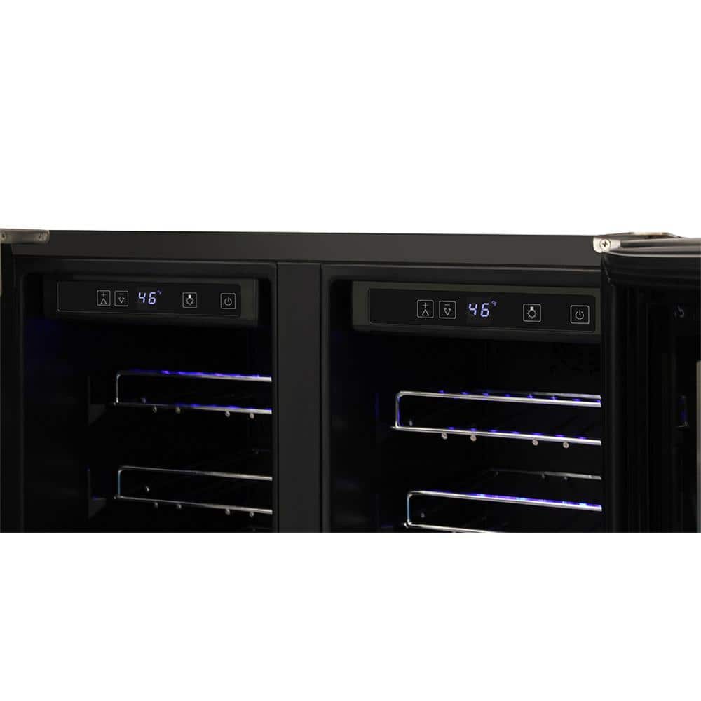 Stainless Steel Dual Zone 42-Bottle Wine Cooler with Interior Lighting