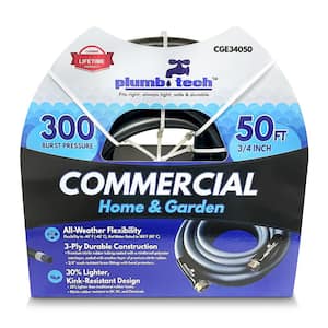 5/8 in. dia. x 50 ft. Commercial, Home and Garden, Black Nitrile Rubber Multi-Purpose Hot/Cold Water Hose: BP 300-Piece