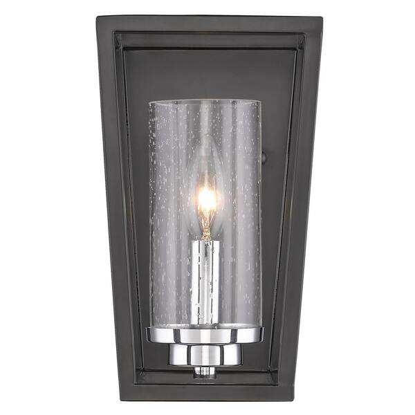 Golden Lighting Mercer Black 1-Light Bath Light 4309-WSC BLK-SD - The ...