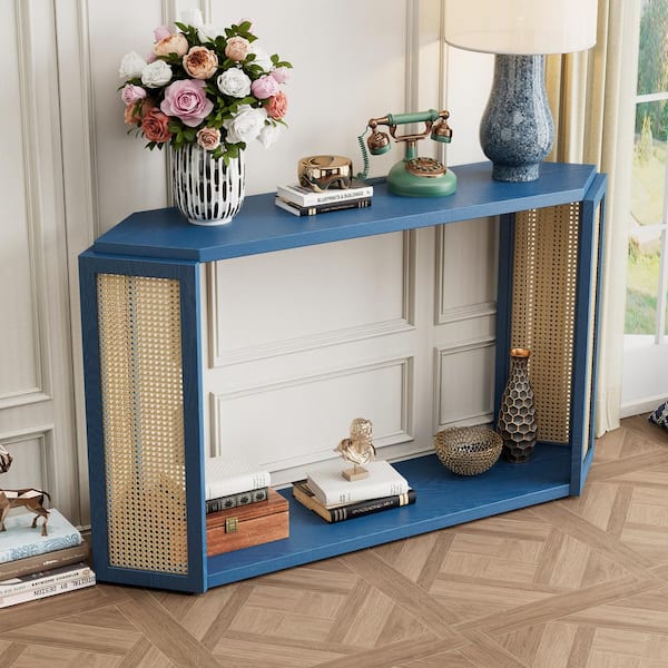 Harper & Bright Designs 53.54 in. Antique Blue Hexagon MDF