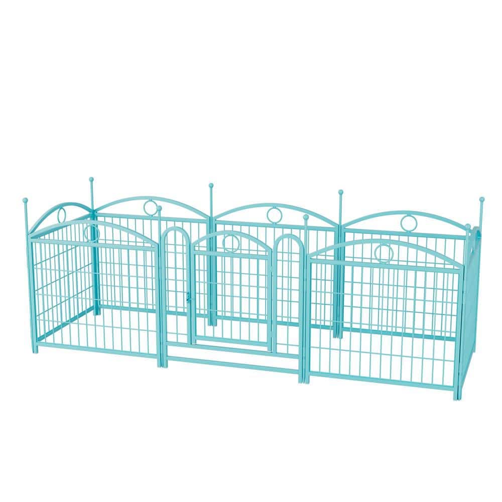 Dog Playpen, 24 in. H 8-Panels Fence Indoor Outdoor Heavy-Duty Metal Foldab
