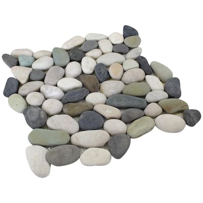 12 in. x 12 in. Blended Natural Pebble Floor and Wall Tile (5.0 sq. ft. / case)