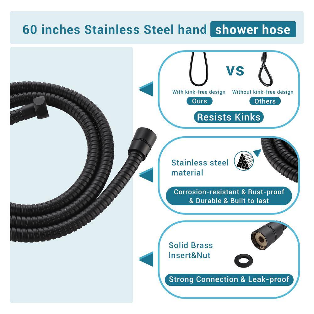 Matte Black Brass Freestanding Tub Filler with Handheld Shower