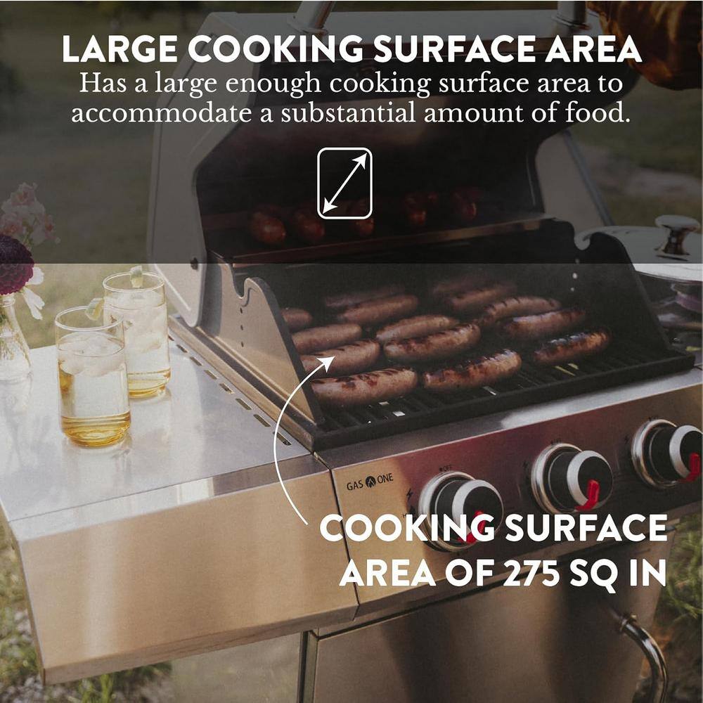 Stainless Steel 3-Burner Propane Grill with Side Burner