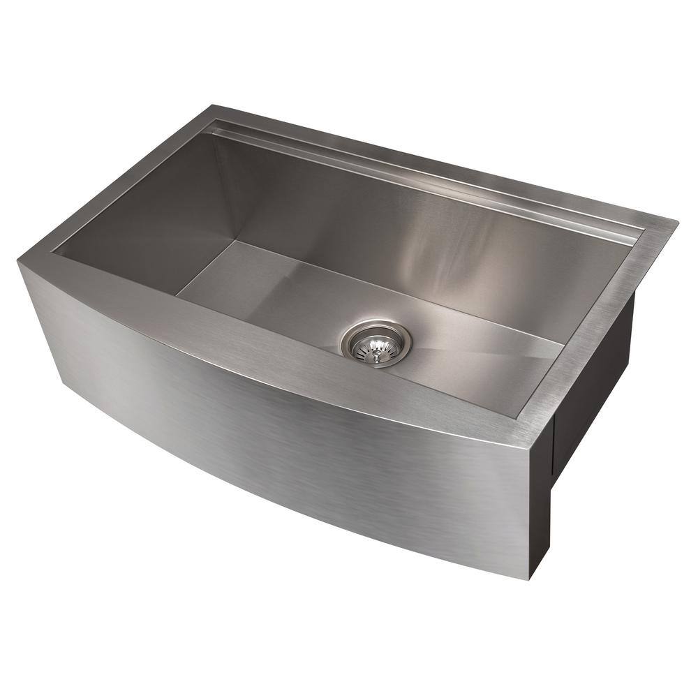 33" Stainless Steel Single Bowl Farmhouse Sink with Drainboard