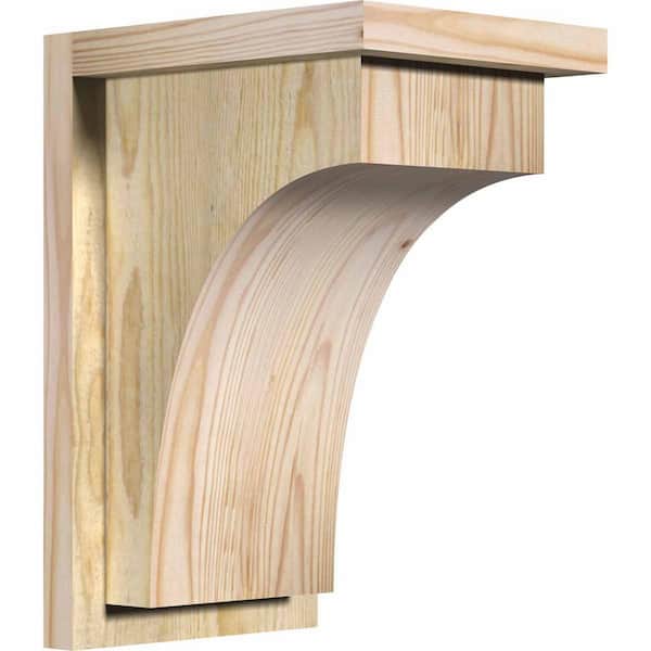 Ekena Millwork 8 in. x 10 in. x 14 in. Huntington Rough Sawn Douglas Fir Corbel with Backplate