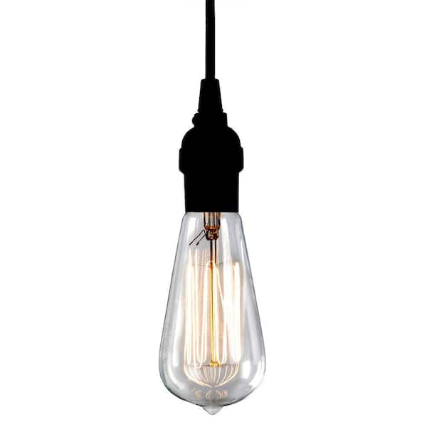Warehouse of Tiffany Alexandra 4 in. 1-Light Indoor Black Finish Pendant