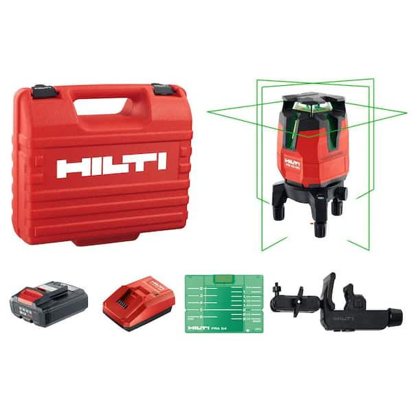 Hilti PM 40 MG 12 Volt 131 ft. Multi Line Green Rotating Laser Level with Battery Charger Target Plate and Case 3576140