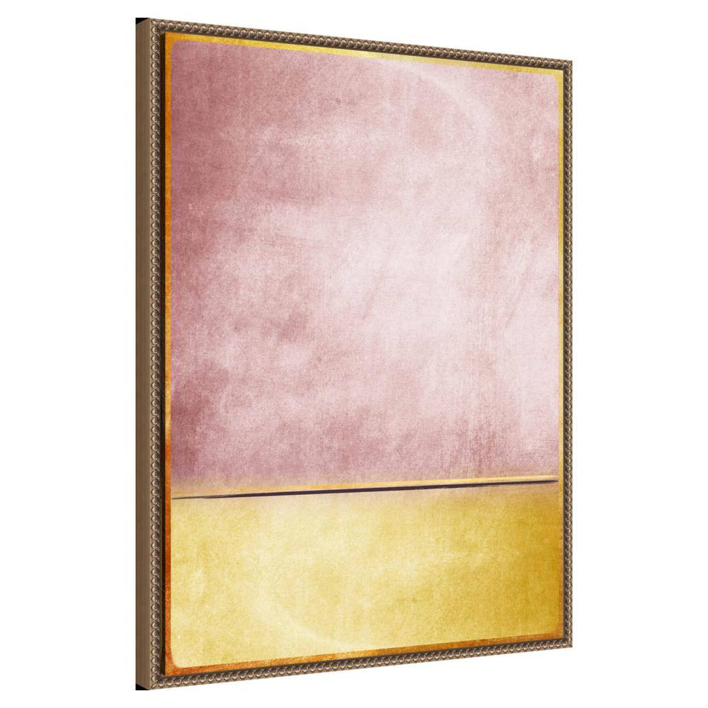 Pink and Yellow Abstract Beaded Framed Canvas Wall Art, 23 x 30