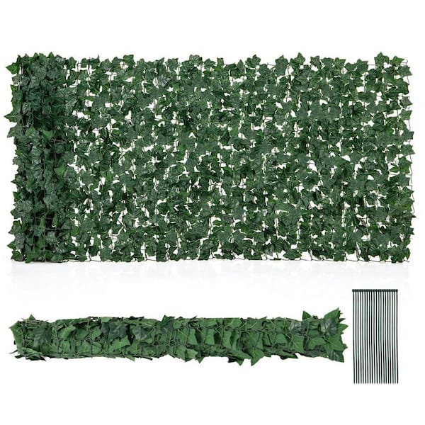 40 in. x 120 in. Dark Green Artificial Ivy Privacy Fence Hedge Panel for In-Outdoor Decor