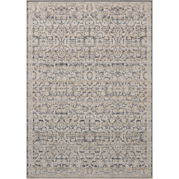 Milena Denim / Natural 4 ft. x 6 ft. Traditional Accent Rug