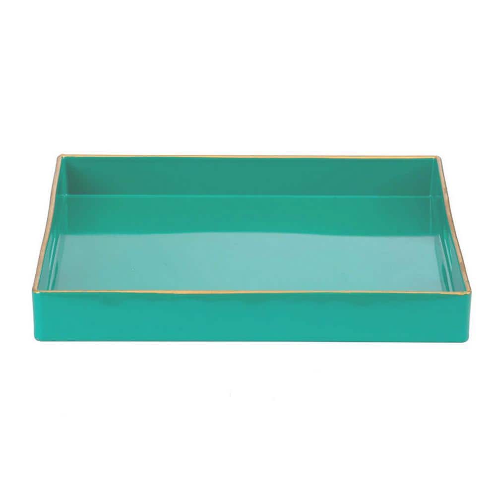 Mimosa Turquoise Square Tray with Elegant Cutout Handles