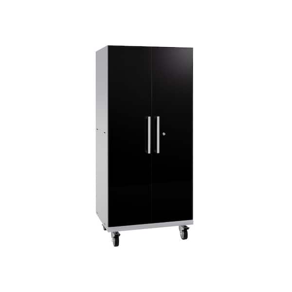 NewAge Products Performance Plus 2.0 28 in. W x 60 in. H x 22 in. D Steel Garage Mobile Locker Cabinet in Black