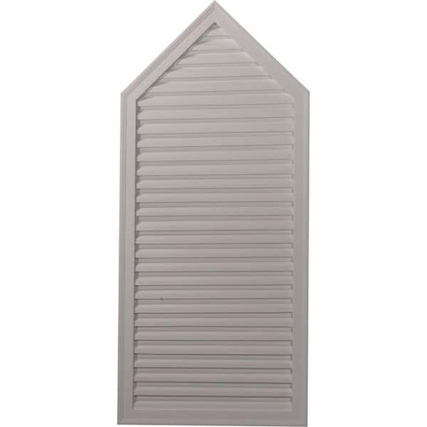 Ekena Millwork 24.125 in. x 54.125 in. Steeple Primed Polyurethane Paintable Gable Louver Vent Non-Functional