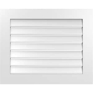 32 in. x 26 in. Rectangular White PVC Paintable Gable Louver Vent Functional