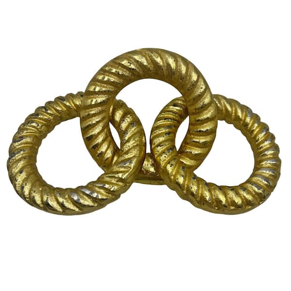 castellousa Twisted Series Gold 1.5 in. x 4 in. Chain Aluminum Metal Decorative Sculpture