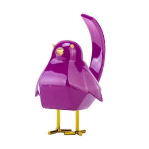 Mariana Small Purple and Gold Bird Specialty Sculpture