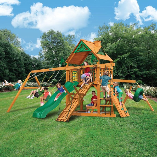 Gorilla Playsets Swing Wall Canopy Outing With Tube Slide Swing