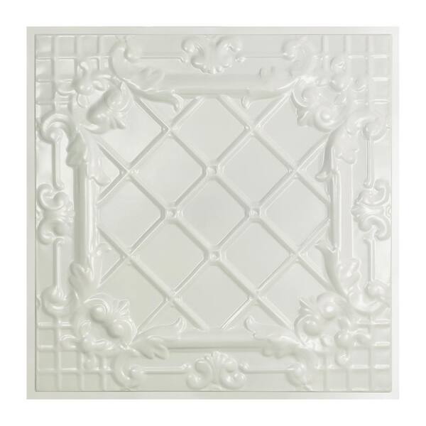 Great Lakes Tin Toledo 2 ft. x 2 ft. Lay-in Tin Ceiling Tile in Gloss White