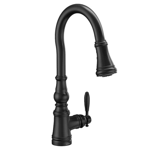 MOEN Weymouth Single-Handle Pull-Down Sprayer Kitchen Faucet with Reflex in Matte Black