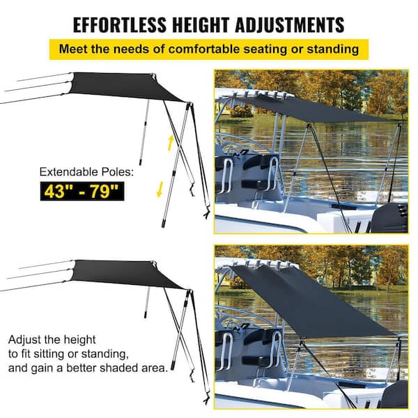 VEVOR T-Top Sun Shade Kit 4 ft. x 5 ft. T-top Extension Kit
